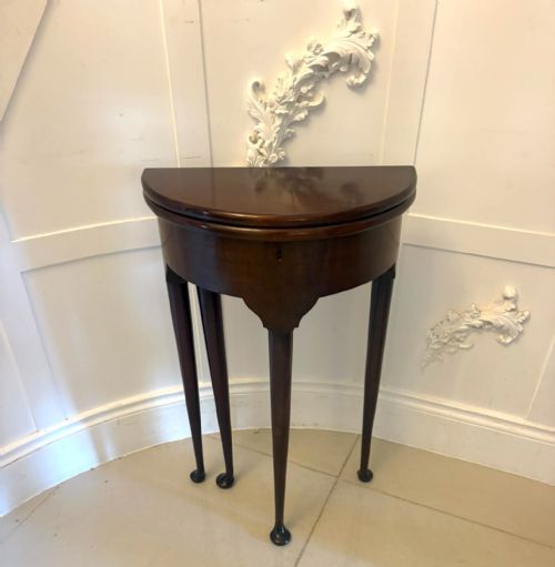 ANTIQUE VICTORIAN MAHOGANY FOLD OVER TEA OCCASIONAL SIDE LAMP TABLE WITH CONCEALED STORAGE COMPARTMENT