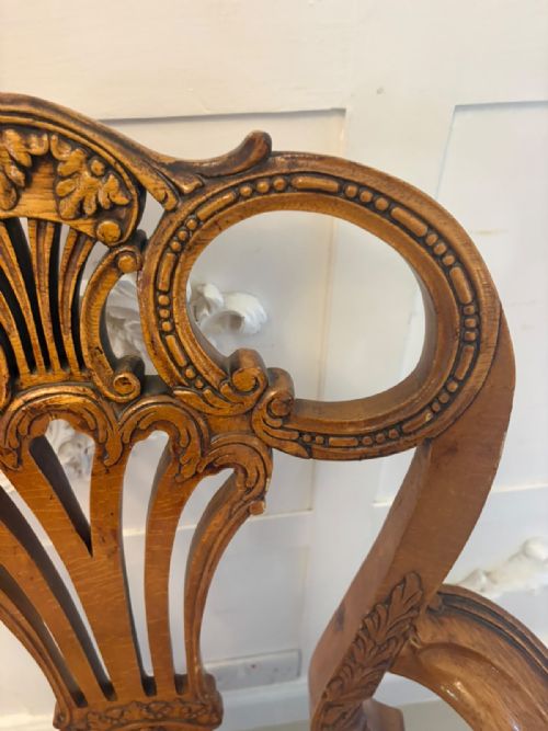 ANTIQUE PAIR OF CARVED WALNUT DESK ARMCHAIRS - ADDITIONAL PHOTO 10