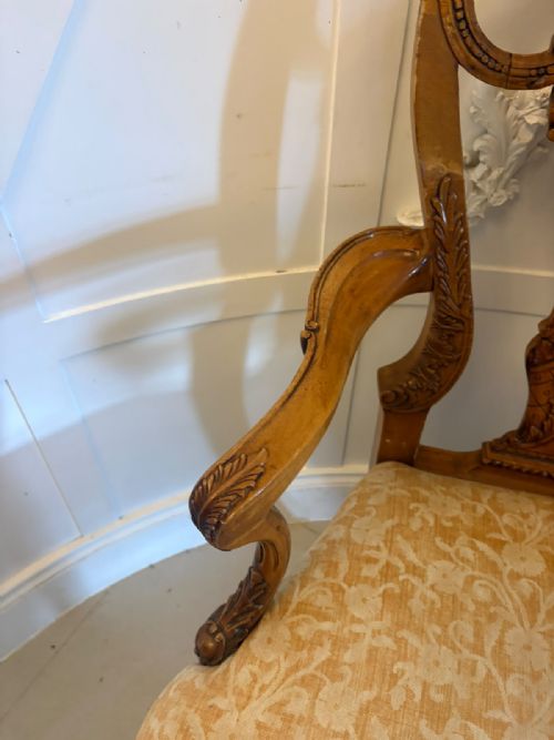 ANTIQUE PAIR OF CARVED WALNUT DESK ARMCHAIRS - ADDITIONAL PHOTO 20