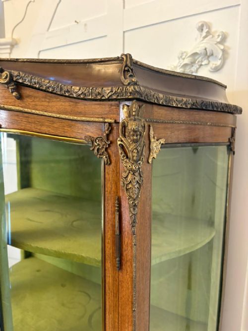 ANTIQUE VICTORIAN QUALITY FRENCH VERNIS MARTIN VITRINEDISPLAY CABINET - ADDITIONAL PHOTO 6