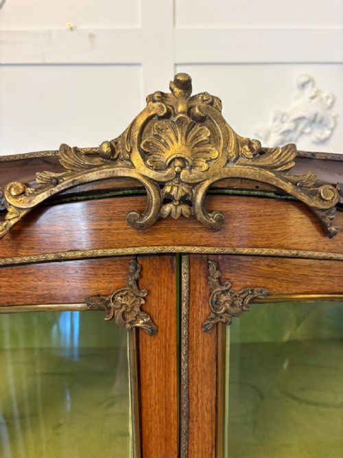 ANTIQUE VICTORIAN QUALITY FRENCH VERNIS MARTIN VITRINEDISPLAY CABINET - ADDITIONAL PHOTO 7