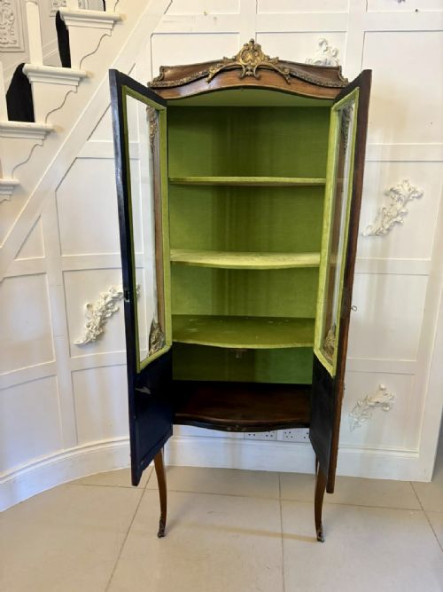 ANTIQUE VICTORIAN QUALITY FRENCH VERNIS MARTIN VITRINEDISPLAY CABINET - ADDITIONAL PHOTO 17