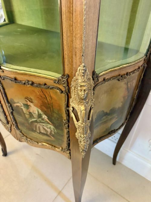 ANTIQUE VICTORIAN QUALITY FRENCH VERNIS MARTIN VITRINEDISPLAY CABINET - ADDITIONAL PHOTO 19