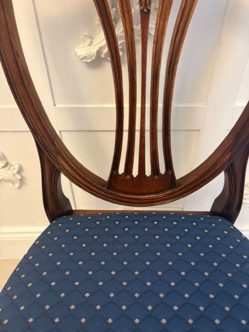 ANTIQUE SET OF 12 MAHOGANY SHIELD BACK DINING CHAIRS 10 DINING CHAIRS 2 CARVERS - ADDITIONAL PHOTO 1