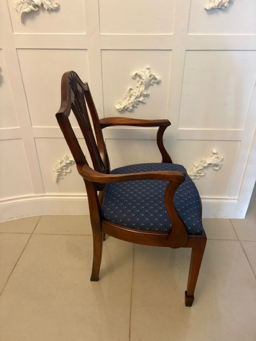 ANTIQUE SET OF 12 MAHOGANY SHIELD BACK DINING CHAIRS 10 DINING CHAIRS 2 CARVERS - ADDITIONAL PHOTO 12