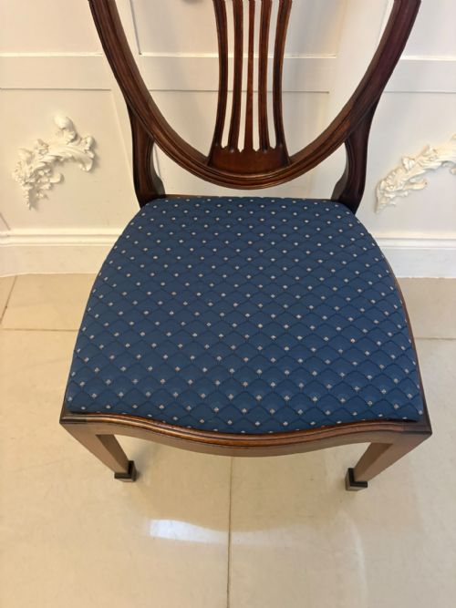 ANTIQUE SET OF 12 MAHOGANY SHIELD BACK DINING CHAIRS 10 DINING CHAIRS 2 CARVERS - ADDITIONAL PHOTO 13