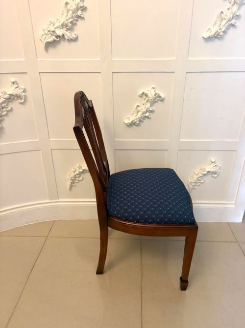 ANTIQUE SET OF 12 MAHOGANY SHIELD BACK DINING CHAIRS 10 DINING CHAIRS 2 CARVERS - ADDITIONAL PHOTO 14