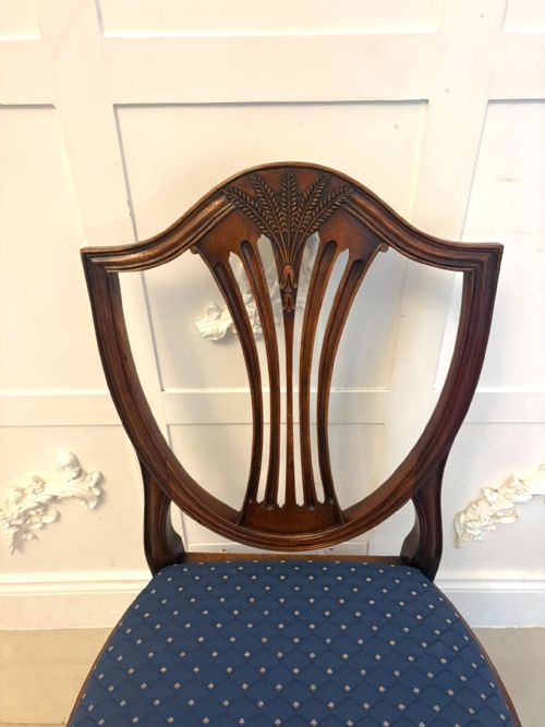 ANTIQUE SET OF 12 MAHOGANY SHIELD BACK DINING CHAIRS 10 DINING CHAIRS 2 CARVERS - ADDITIONAL PHOTO 15