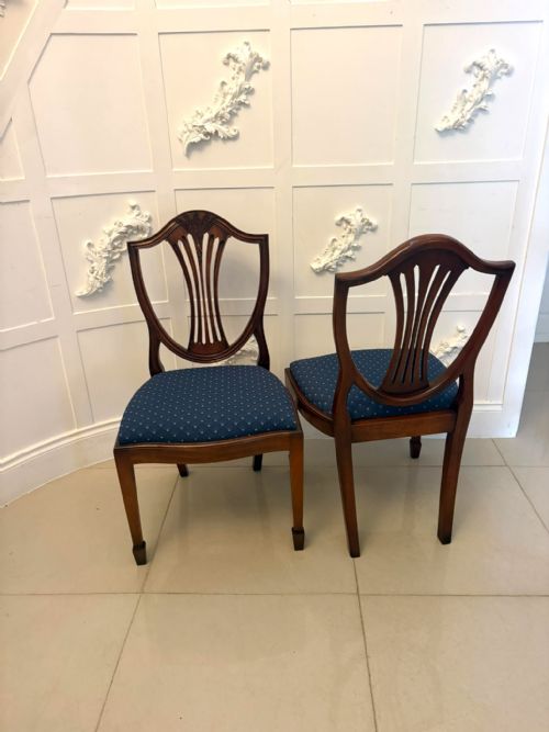 ANTIQUE SET OF 12 MAHOGANY SHIELD BACK DINING CHAIRS 10 DINING CHAIRS 2 CARVERS - ADDITIONAL PHOTO 16