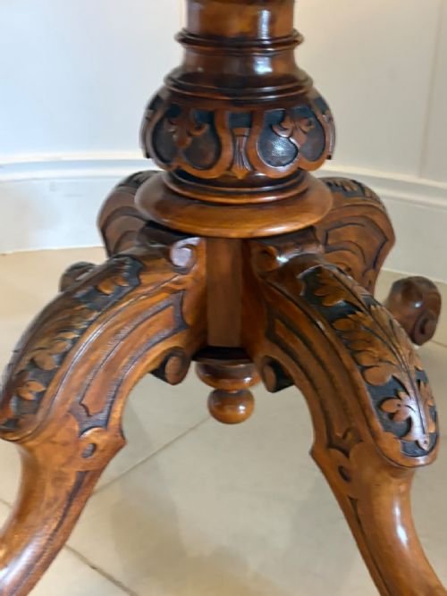 ANTIQUE VICTORIAN BURR WALNUT 6 SEATER OVAL TILTTOP CENTRE DINING TABLE - ADDITIONAL PHOTO 8
