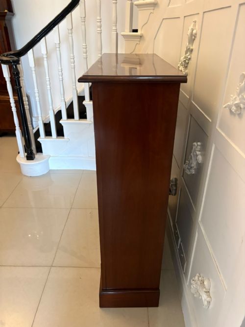 ANTIQUE VICTORIAN MAHOGANY GLAZED BOOKCASE DISPLAY CABINET - ADDITIONAL PHOTO 3
