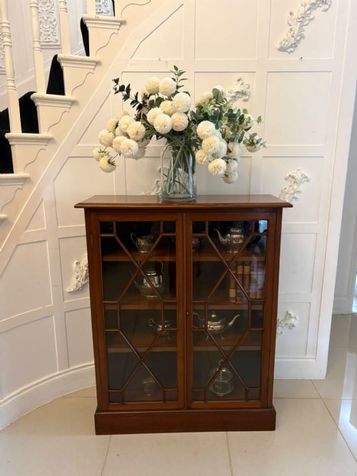 ANTIQUE VICTORIAN MAHOGANY GLAZED BOOKCASE DISPLAY CABINET - ADDITIONAL PHOTO 5