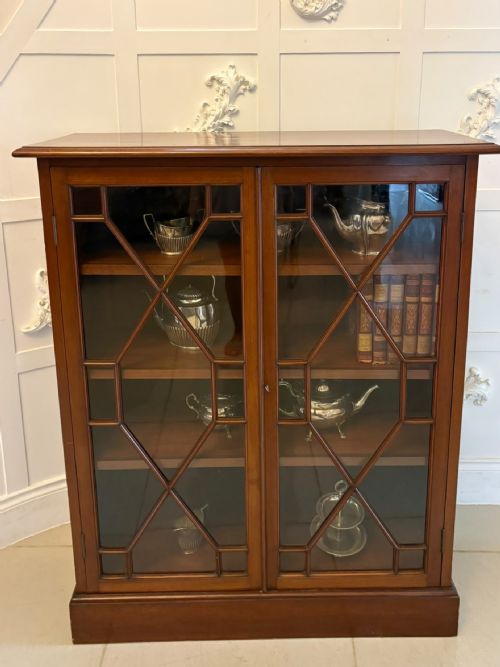 ANTIQUE VICTORIAN MAHOGANY GLAZED BOOKCASE DISPLAY CABINET - ADDITIONAL PHOTO 6