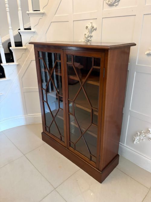 ANTIQUE VICTORIAN MAHOGANY GLAZED BOOKCASE DISPLAY CABINET - ADDITIONAL PHOTO 8