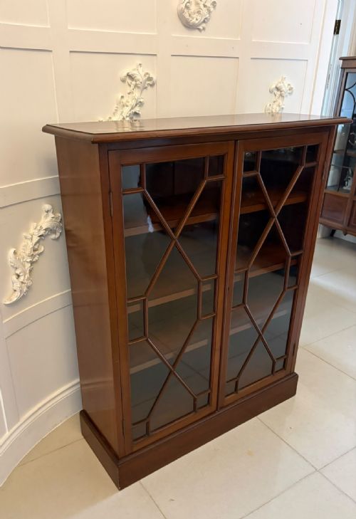ANTIQUE VICTORIAN MAHOGANY GLAZED BOOKCASE DISPLAY CABINET - ADDITIONAL PHOTO 10
