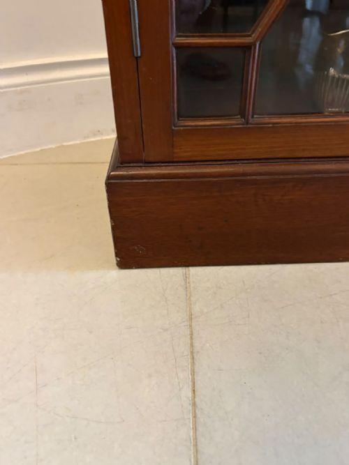 ANTIQUE VICTORIAN MAHOGANY GLAZED BOOKCASE DISPLAY CABINET - ADDITIONAL PHOTO 11