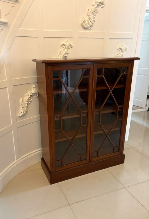 ANTIQUE VICTORIAN MAHOGANY GLAZED BOOKCASE DISPLAY CABINET - ADDITIONAL PHOTO 13