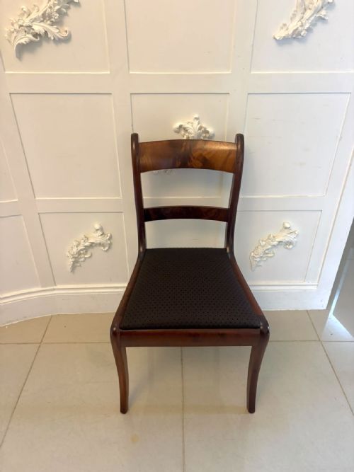 ANTIQUE REGENCY SET OF FOUR MAHOGANY BAR BACK DINING CHAIRS WITH SABRE LEGS - ADDITIONAL PHOTO 9