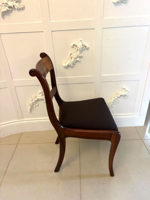ANTIQUE REGENCY SET OF FOUR MAHOGANY BAR BACK DINING CHAIRS WITH SABRE LEGS - ADDITIONAL PHOTO 10