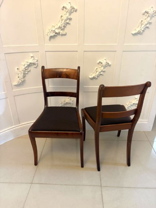 ANTIQUE REGENCY SET OF FOUR MAHOGANY BAR BACK DINING CHAIRS WITH SABRE LEGS - ADDITIONAL PHOTO 11