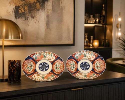 ANTIQUE JAPANESE MEIJI IMARI OVAL PORCELAIN DISHES PAIR - ADDITIONAL PHOTO 14