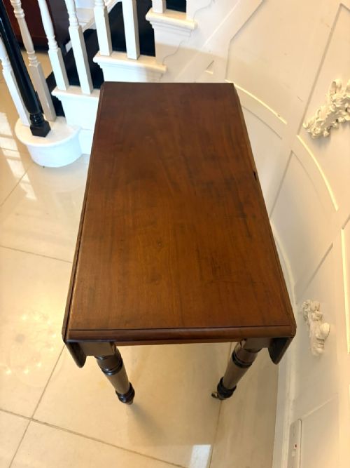ANTIQUE VICTORIAN MAHOGANY PEMBROKE DROP LEAF DINING TABLE - ADDITIONAL PHOTO 4