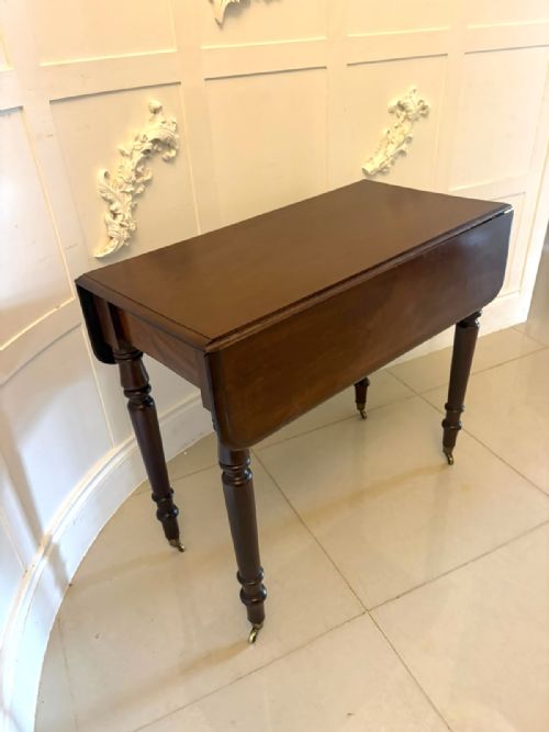 ANTIQUE VICTORIAN MAHOGANY PEMBROKE DROP LEAF DINING TABLE - ADDITIONAL PHOTO 6