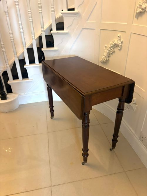 ANTIQUE VICTORIAN MAHOGANY PEMBROKE DROP LEAF DINING TABLE - ADDITIONAL PHOTO 9