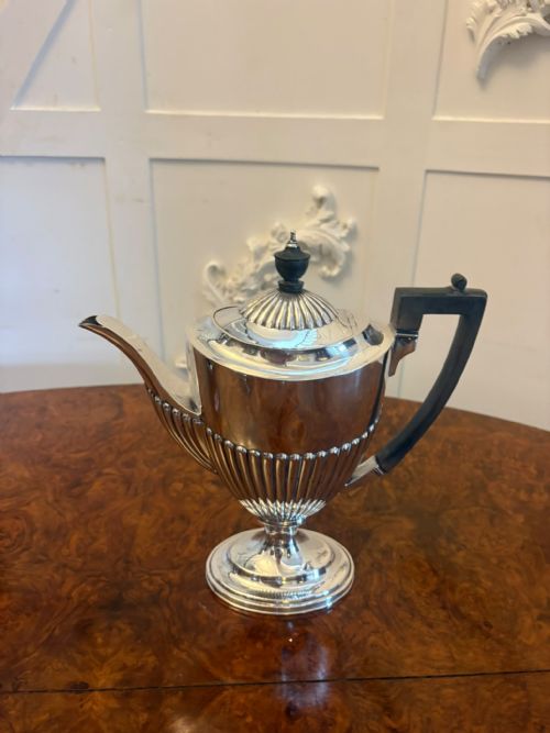 ANTIQUE EDWARDIAN FOUR PIECE SILVER PLATED TEA AND COFFEE SET - ADDITIONAL PHOTO 2