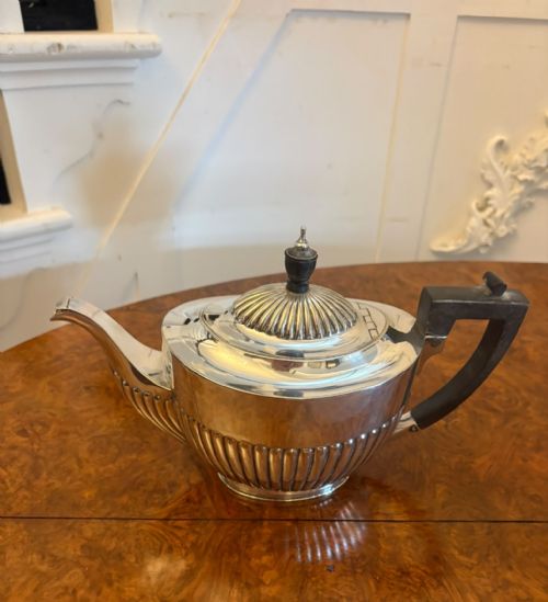 ANTIQUE EDWARDIAN FOUR PIECE SILVER PLATED TEA AND COFFEE SET - ADDITIONAL PHOTO 5