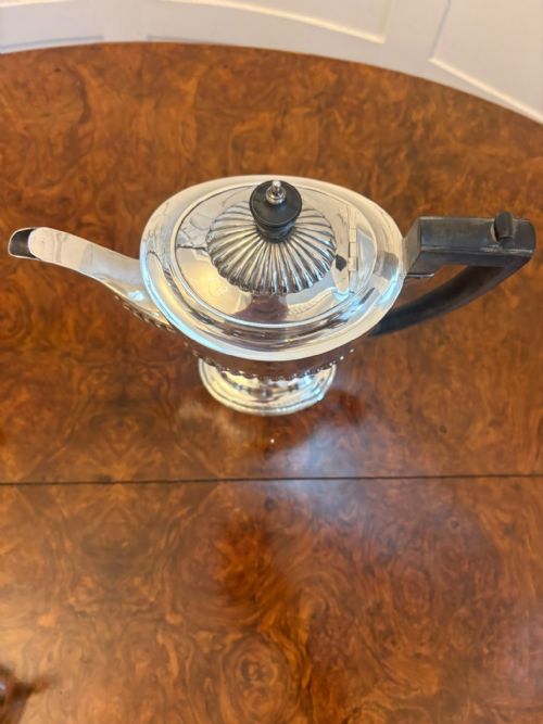 ANTIQUE EDWARDIAN FOUR PIECE SILVER PLATED TEA AND COFFEE SET - ADDITIONAL PHOTO 8