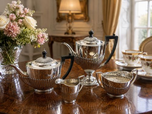 ANTIQUE EDWARDIAN FOUR PIECE SILVER PLATED TEA AND COFFEE SET - ADDITIONAL PHOTO 16