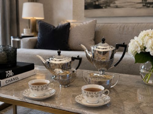 ANTIQUE EDWARDIAN FOUR PIECE SILVER PLATED TEA AND COFFEE SET - ADDITIONAL PHOTO 17