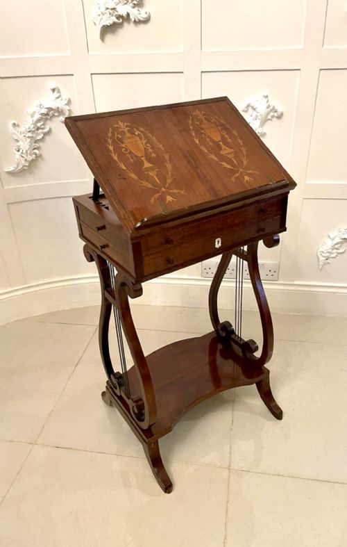 Outstanding Quality Antique Edwardian Inlaid Mahogany Reading Table