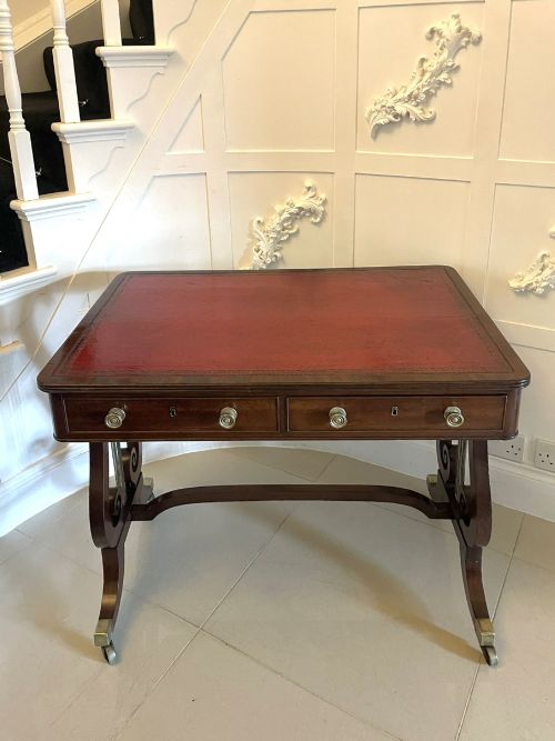 Superb Quality Antique Regency Mahogany Free Standing Writing Desk