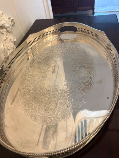 Edwardian Silver Plated Tray 1900 - 1920 | Sellingantiques.co.uk