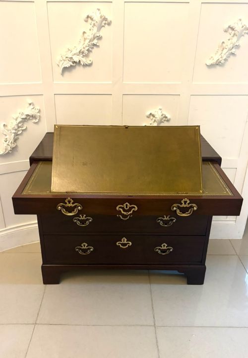 Antique George II Mahogany Chest of Drawers with Fitted Writing Desk
