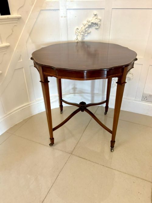 Antique Edwardian Satinwood-inlaid Centre/lamp Table
