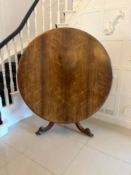 Antique Victorian Quality Carved Rosewood Circular Dining Table