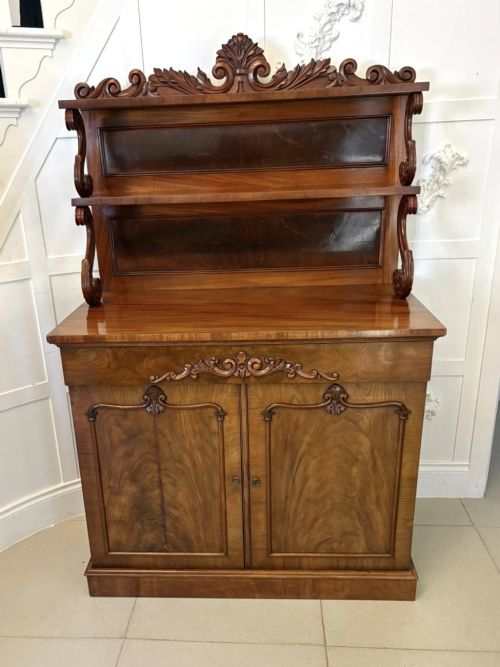 Antique Victorian Quality Figured Mahogany Two-tiered Chiffonier / Sideboard