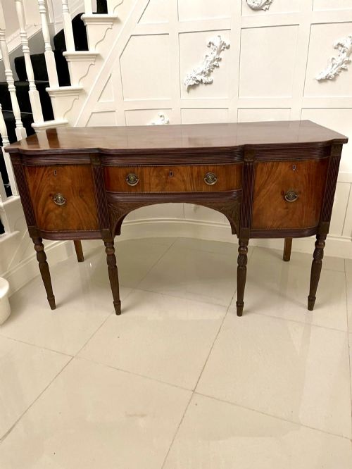 Antique George III Quality Figured Mahogany Breakfront Sideboard