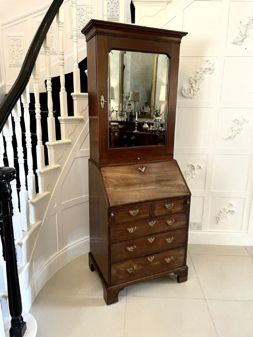 Outstanding Quality Antique George II Mahogany Bureau Bookcase