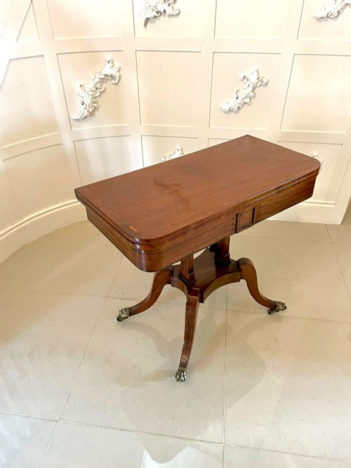Antique Regency Mahogany Inlaid Console Side Card Table
