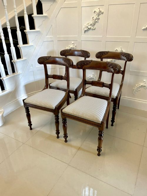 Set of 4 Antique Regency Quality Mahogany Dining Chairs