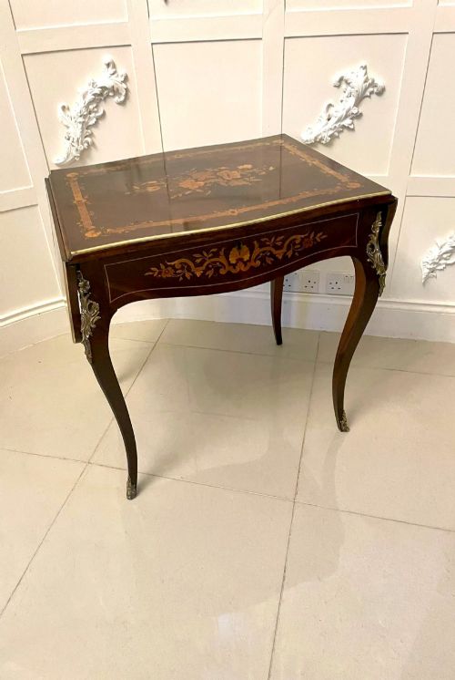 Antique Louis XV Quality French Rosewood Marquetry Inlaid Freestanding Centre Table
