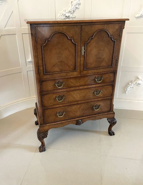 Antique Quality Burr Walnut Chest on Stand
