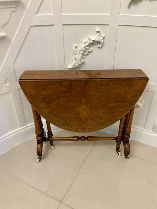 Outstanding Quality Antique Victorian Burr Walnut Sutherland Table