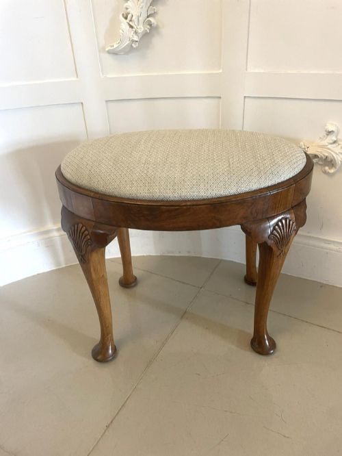 Antique Quality Walnut Oval Stool