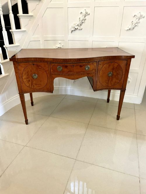 Fine Quality Antique Victorian Satinwood Serpentine Shaped Sideboard
