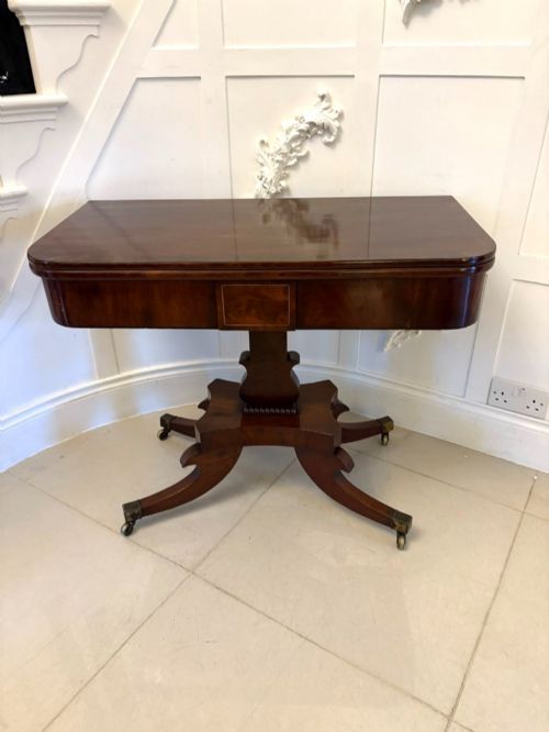 Outstanding Quality Antique Regency Figured Mahogany Tea/console Table